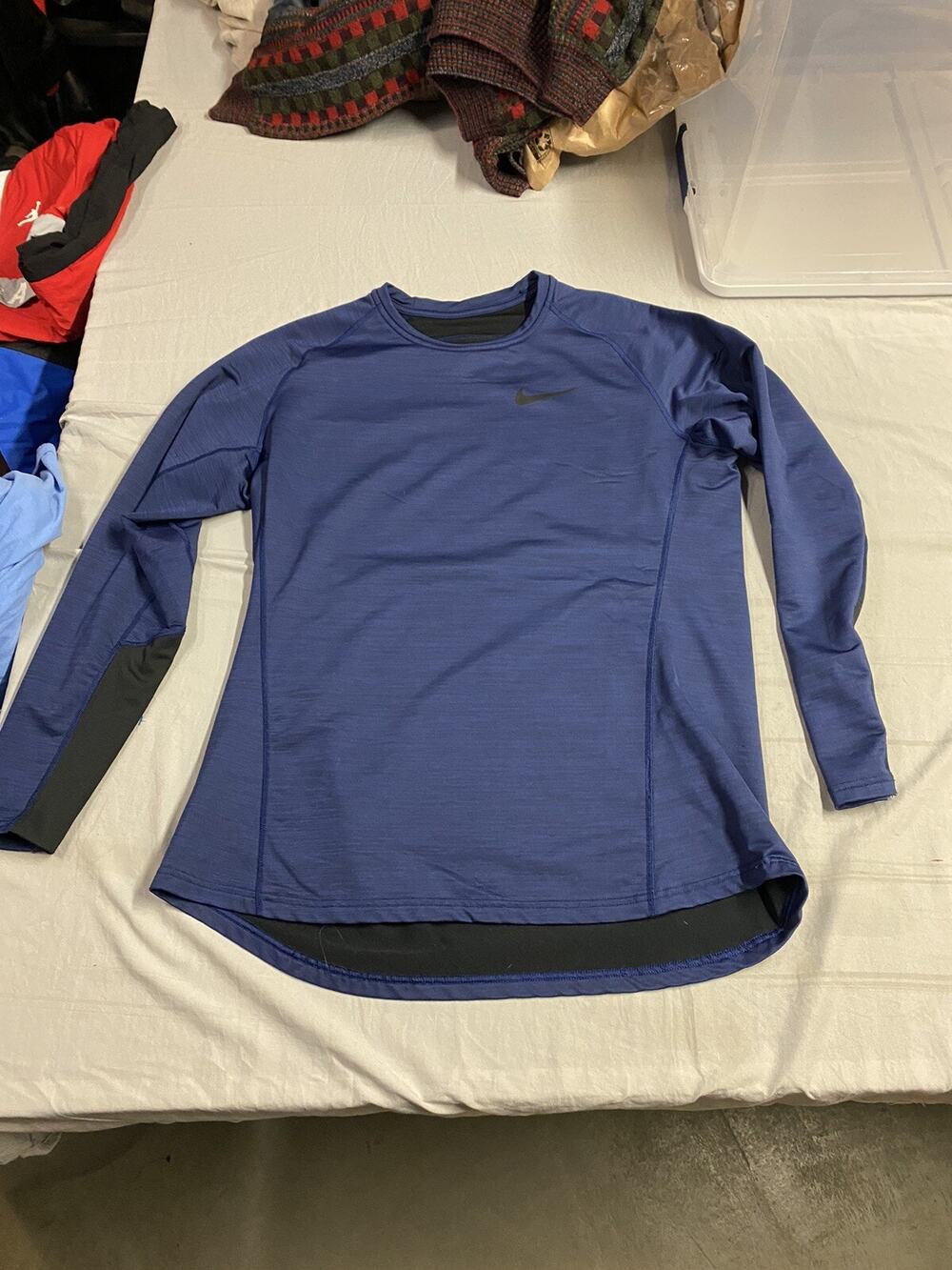 Nike Team Mens Base Layer Shirt XL Blue Long Sleeve Thick Warm